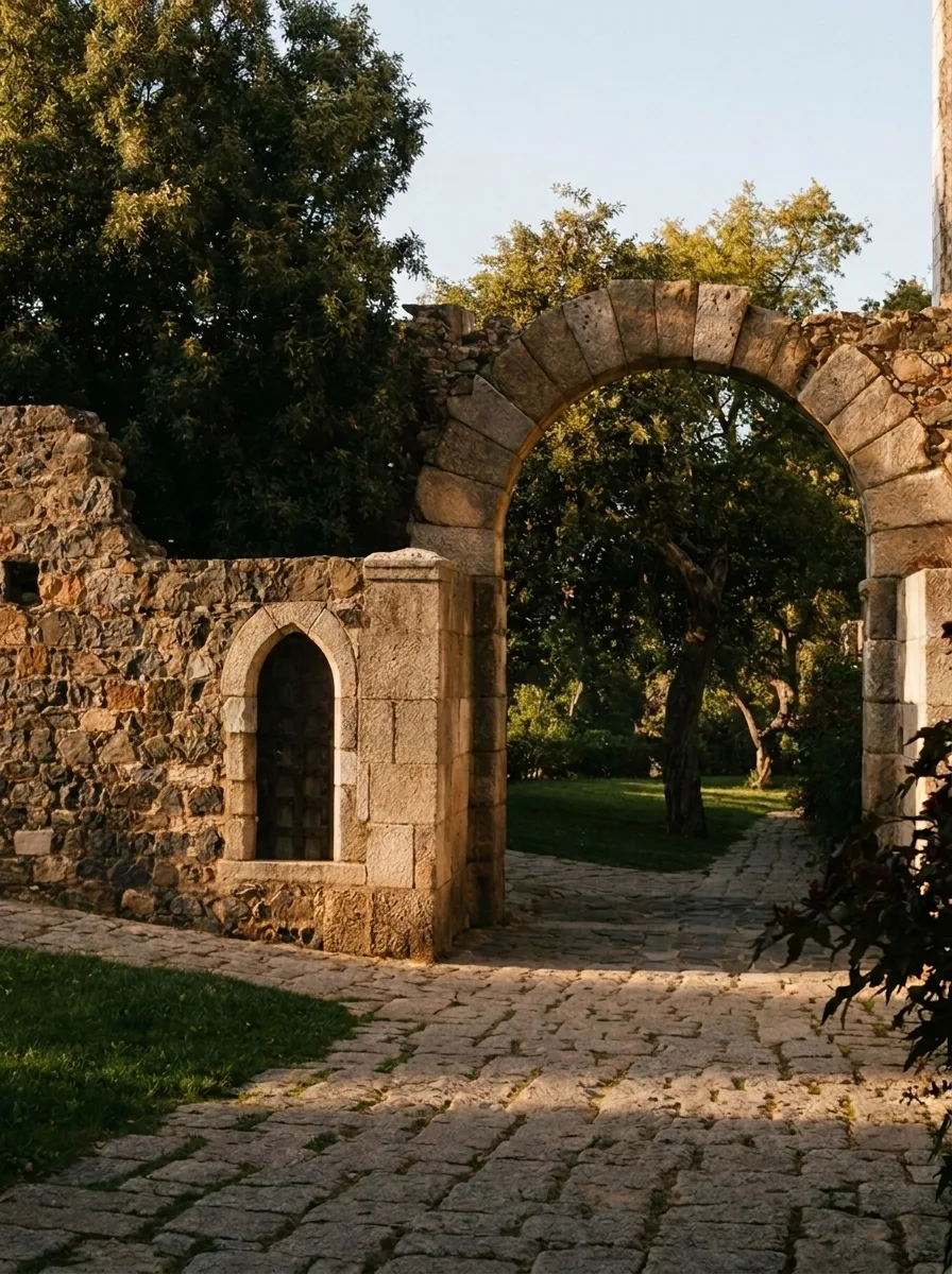 Old gate in Beja’s walls, Roman stone reused
